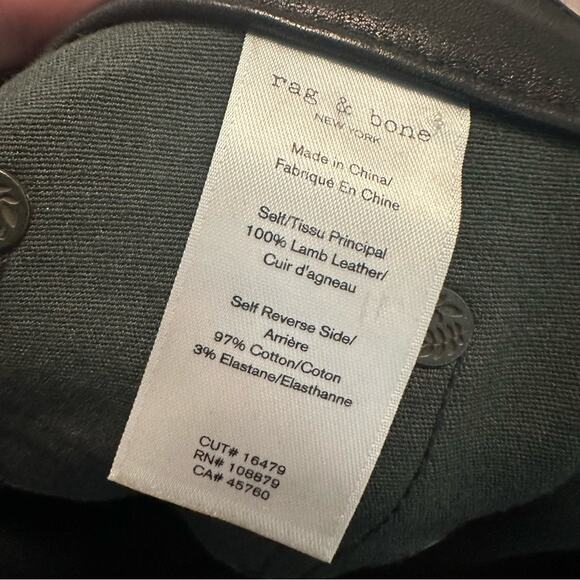 Rag & Bone Simone Lamb Leather Black Jeans 25/26 See Notes - Picture 3 of 5